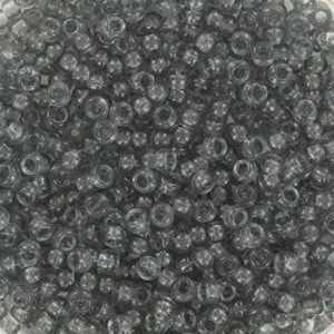 Grå glasperler, miyuki rocailles seed beads, transparent grey